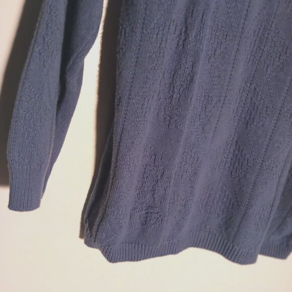 Vintage Company Collection Womans Large Floral Blue Knit Sweater - Picture 2 of 3